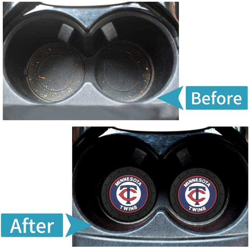 WiiFiive Car Cup Holder Coasters for Minnesota Twins Baseball Fans, Twins Car Coasters for Cup Holder Insert Silicone Non-Slip - Image 5